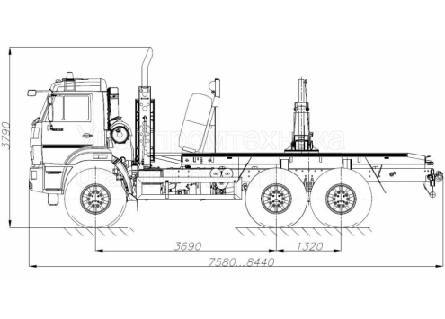 Лесовозный тягач на шасси КамАЗ-43118 (59601C) (Код модели: 4405) Лесовозный тягач на шасси КамАЗ-43118 (59601C) (Код модели: 4405)