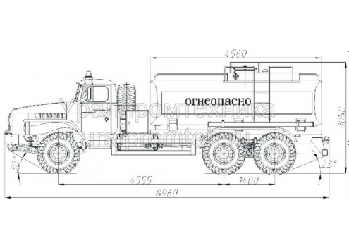 Автотопливозаправщик АТЗ-10 (длиннобазовое шасси Урал-4320) (Код модели: 2101)