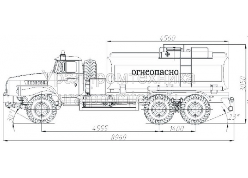 Автотопливозаправщик АТЗ-10 (длиннобазовое шасси Урал-4320) (Код модели: 2101) Автотопливозаправщик АТЗ-10 (длиннобазовое шасси Урал-4320) (Код модели: 2101)