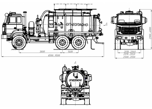 Автомобиль для сбора нефтеконденсата АКН-10 (шасси Урал-5557 бескапотное) (Код модели: 2202) Автомобиль для сбора нефтеконденсата АКН-10 (шасси Урал-5557 бескапотное) (Код модели: 2202)