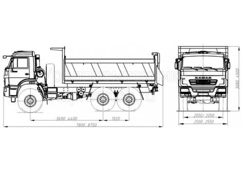 Самосвал КАМАЗ 43118 трехсторонний